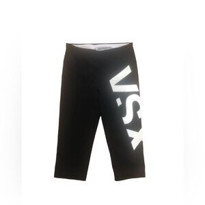 Knock Out By Victoria’s Secret Crop Big Logo Black Pant Size M Workout Yoga